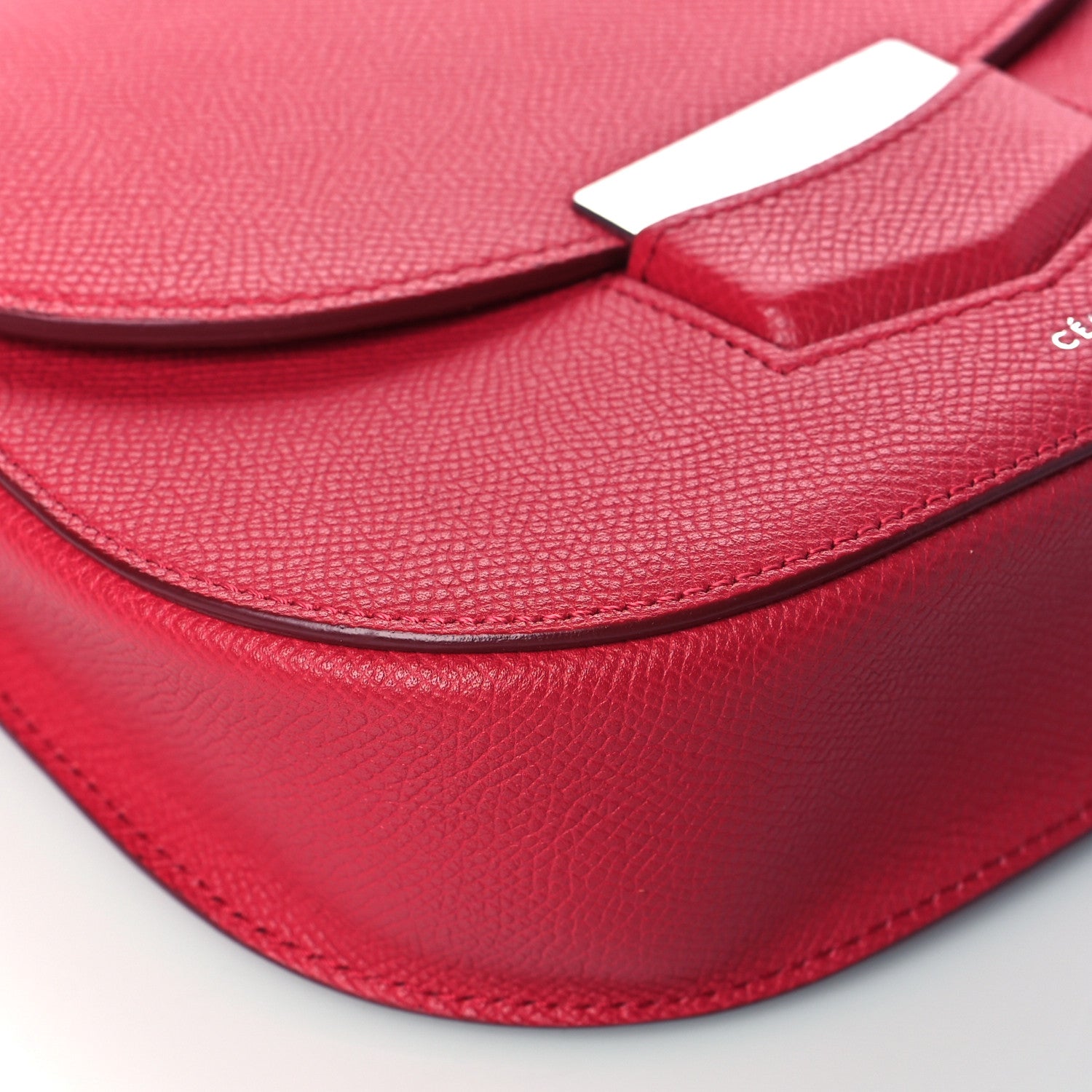 Celine Grained Calfskin Small Trotteur Dark Pink 9 of 10
