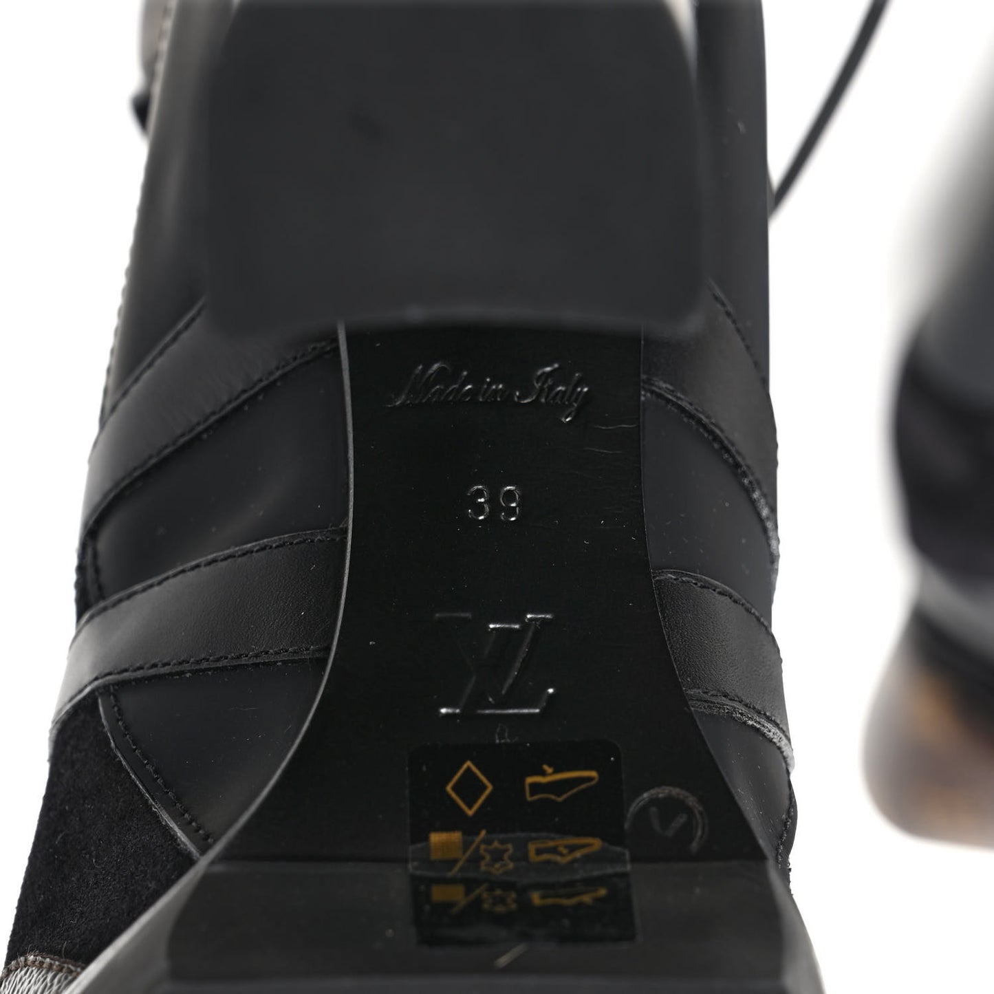 Patent Calfskin Monogram Star Trail Ankle Boots 39 Black