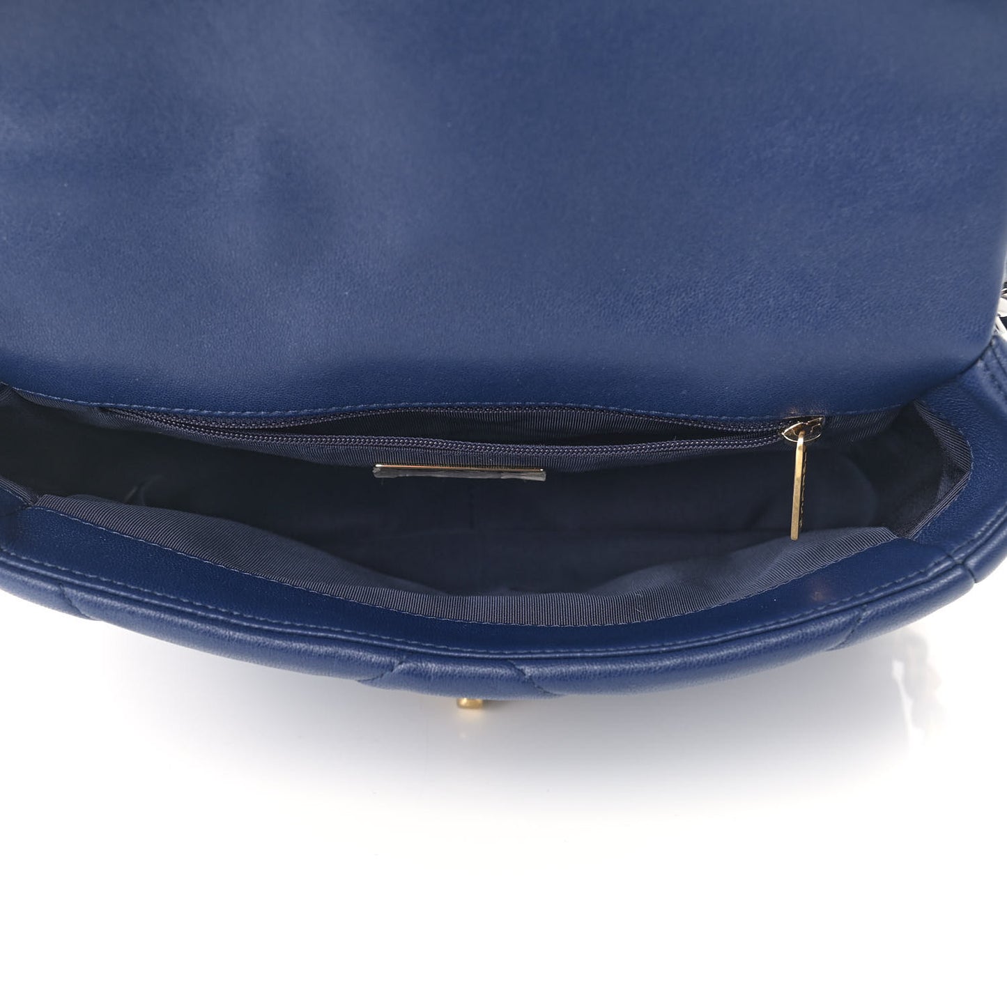 Goatskin Quilted Medium Chanel 19 Flap Dark Blue