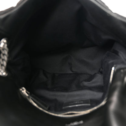 Saint Laurent Lambskin Quilted Medium Loulou Puffer Monogram Chain Satchel Black 5 of 10