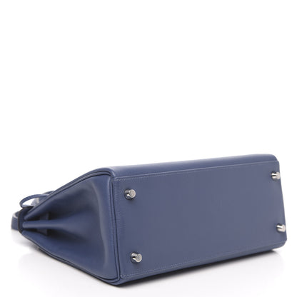 Hermes Evercolor Verso Kelly Retourne 28 Bleu Brighton Orange Poppy 5 of 10