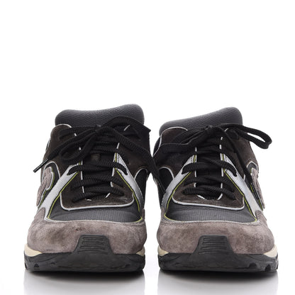 Chanel Suede Calfskin CC Sneakers 39.5 Black Grey 2 of 8