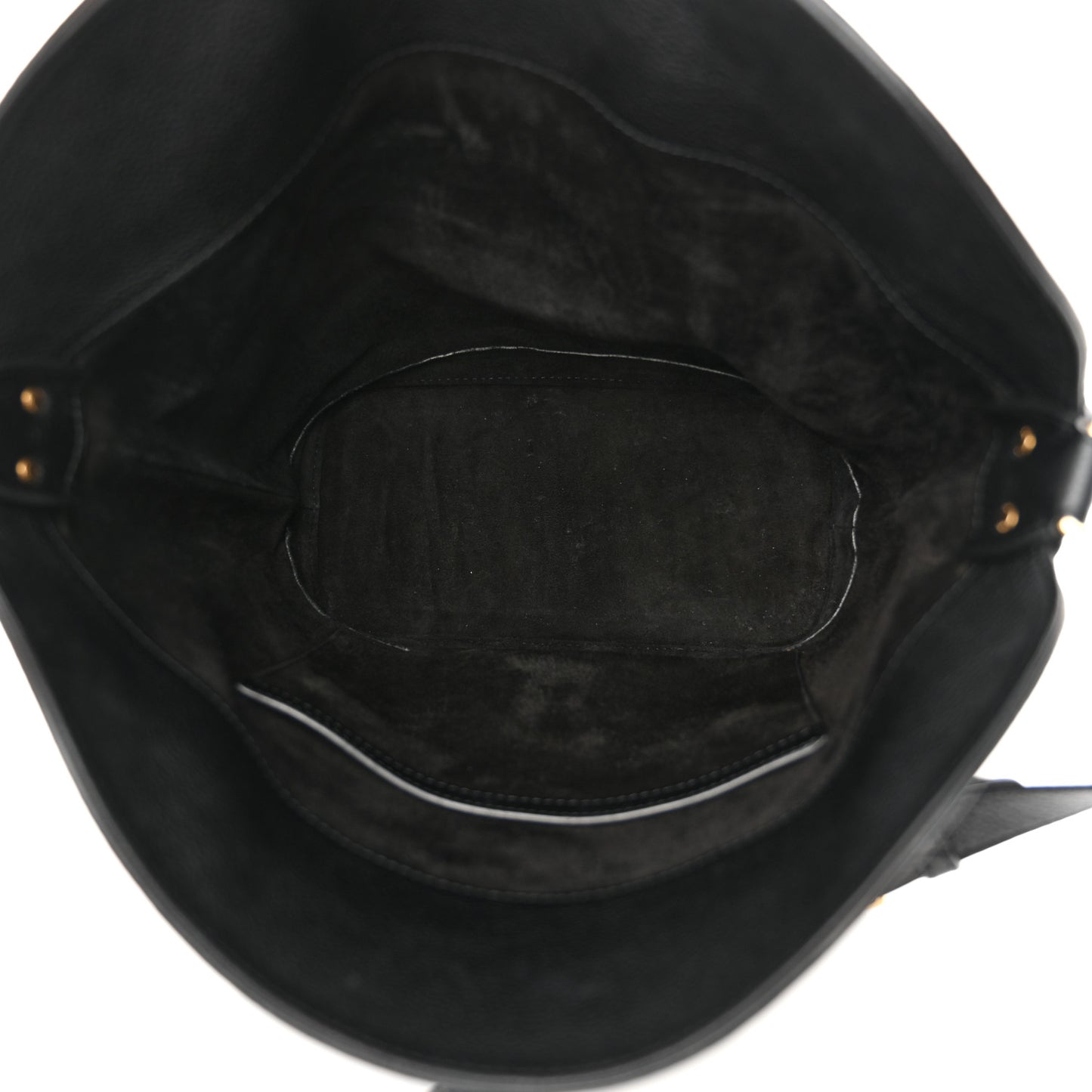 Soft Grained Calfskin Medium Bucket Bag Black