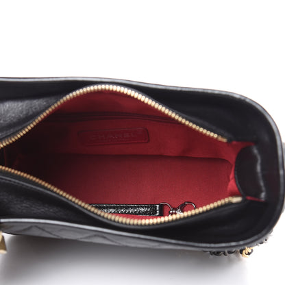 Chanel Aged Calfskin Quilted Small Gabrielle Hobo Black 5 of 10