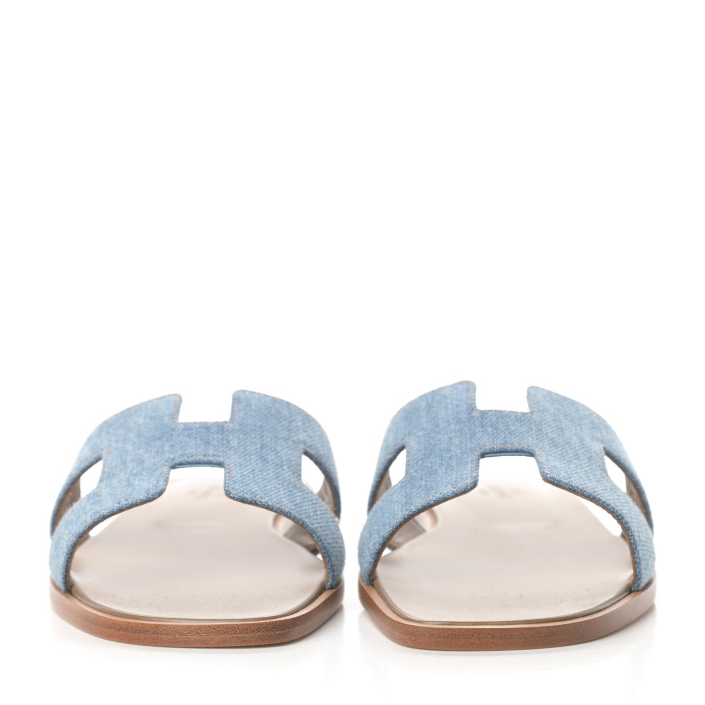 Denim Canvas Oran Sandals 36 Bleu Clair