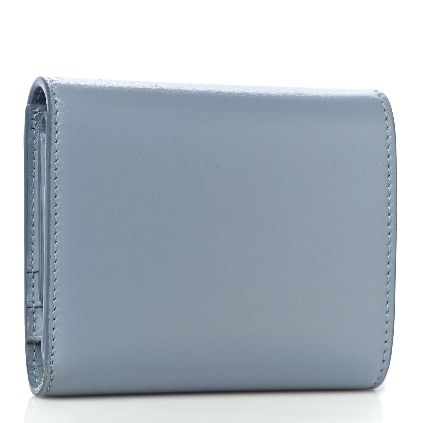 Shiny Smooth Lambskin Small Triomphe Wallet Arctic Blue