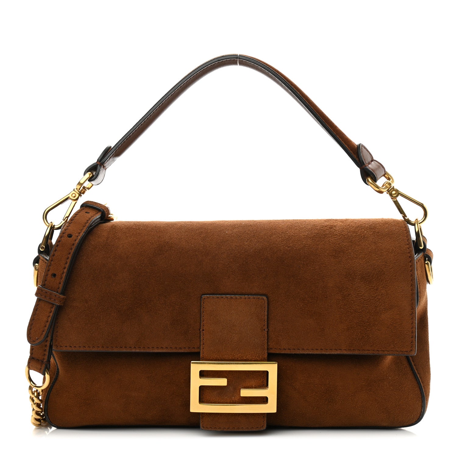 Fendi Chamois Baguette Marrone 1 of 10