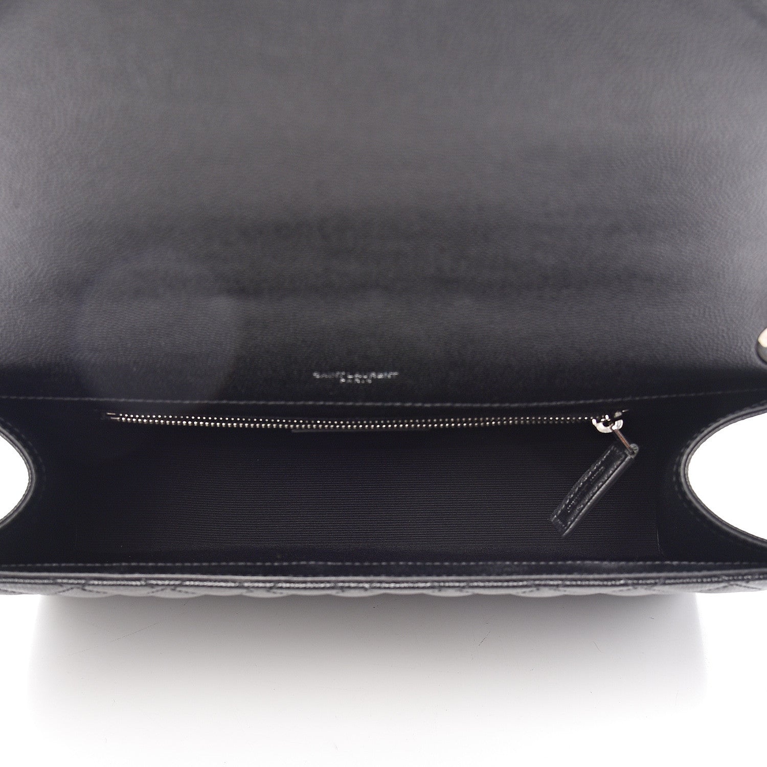 Saint Laurent Grain De Poudre Large Tri-Quilt Monogram Satchel Black 5 of 10