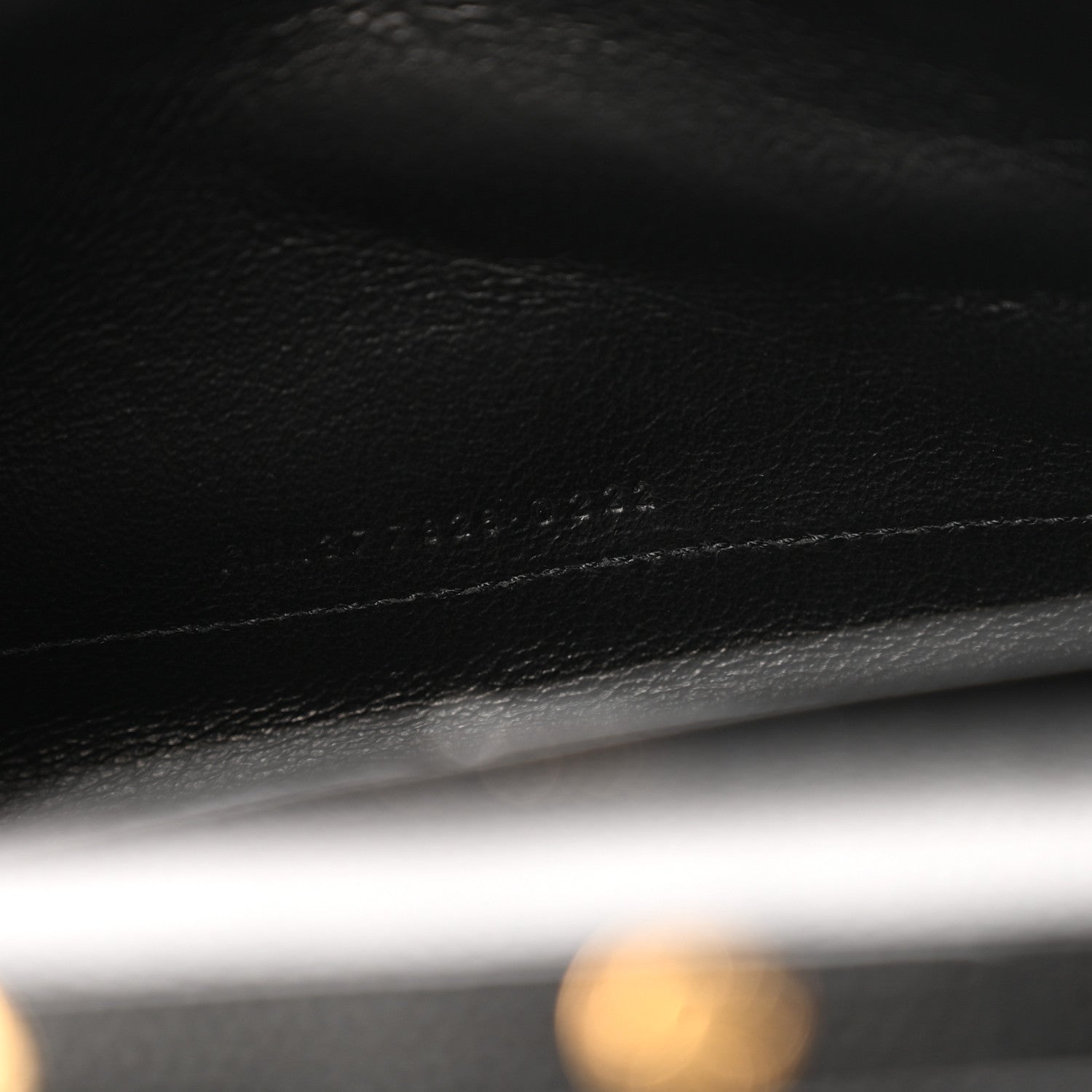 Saint Laurent Grain De Poudre Matelasse Chevron Monogram Chain Wallet Black 8 of 12