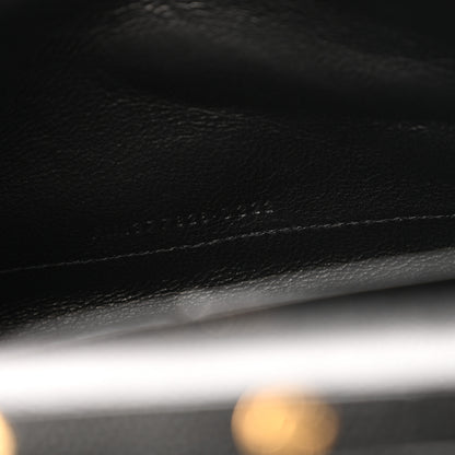 Saint Laurent Grain De Poudre Matelasse Chevron Monogram Chain Wallet Black 8 of 12