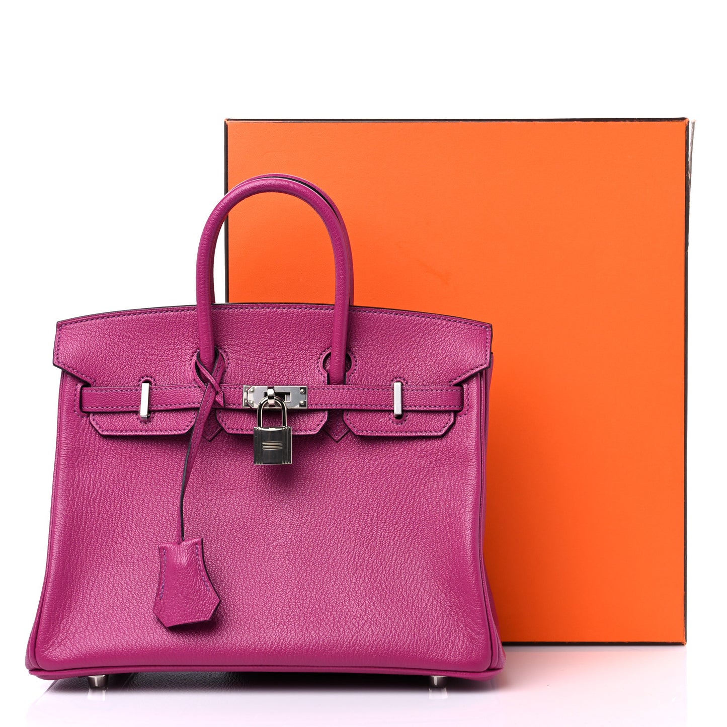 Chevre Mysore Horseshoe Birkin 25 Rose Pourpre