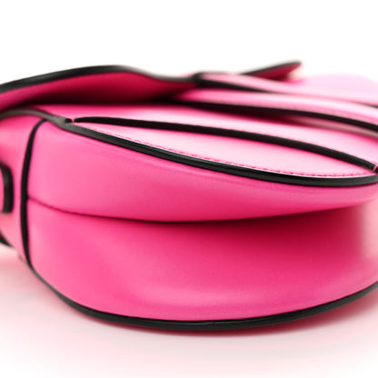 Christian Dior Supple Calfskin Mini Saddle Bag With Strap Passion Pink 9 of 10