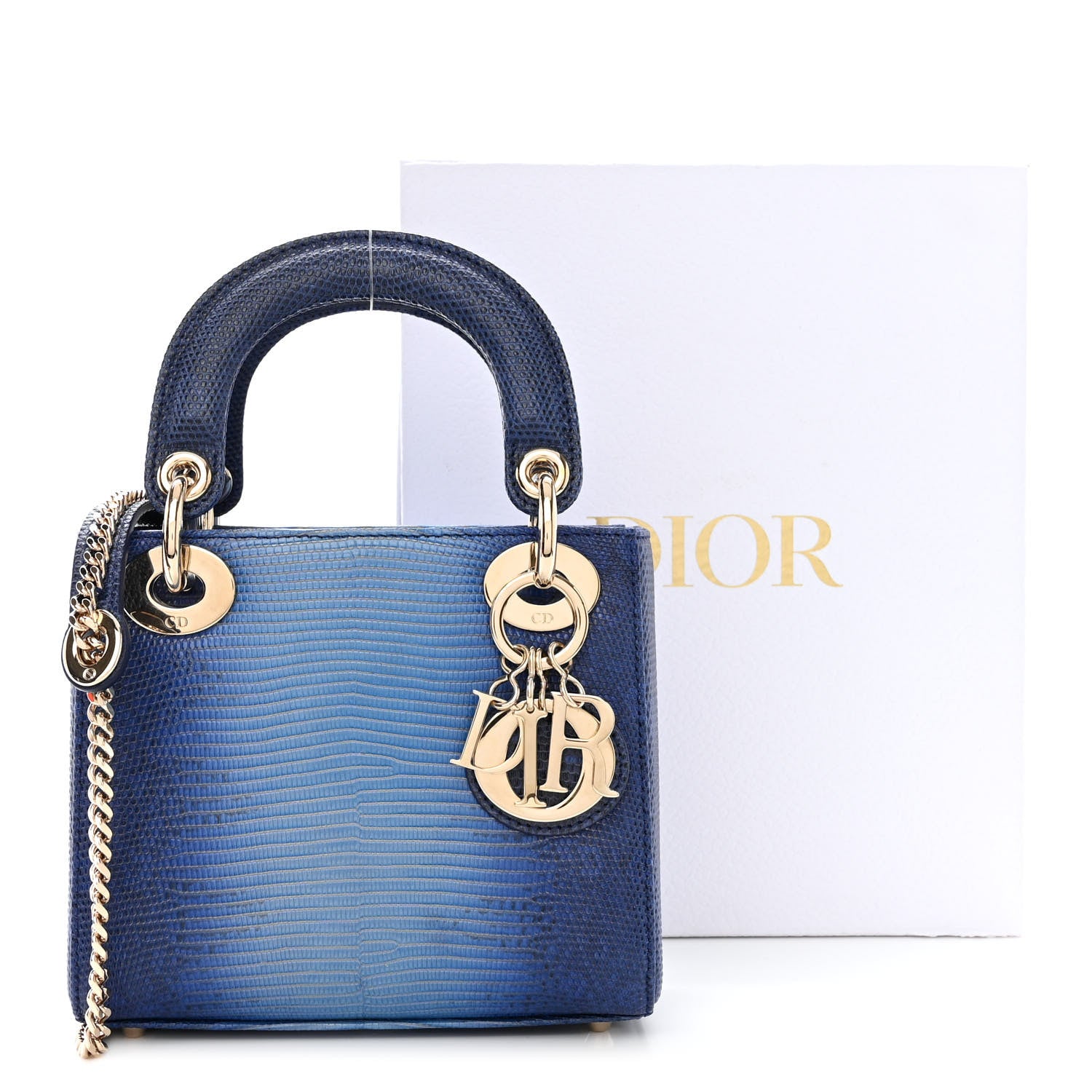 Christian Dior Lizard Gradient Mini Lady Dior Blue 12 of 12