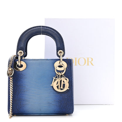 Christian Dior Lizard Gradient Mini Lady Dior Blue 12 of 12