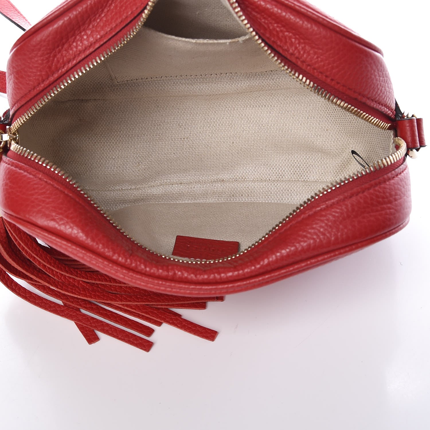 Gucci Pebbled Calfskin Small Soho Disco Bag Tabasco Red 5 of 13