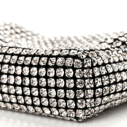 Alexander Wang Mesh Crystal Rhinestone Mini Heiress Pouch Black Silver 9 of 10