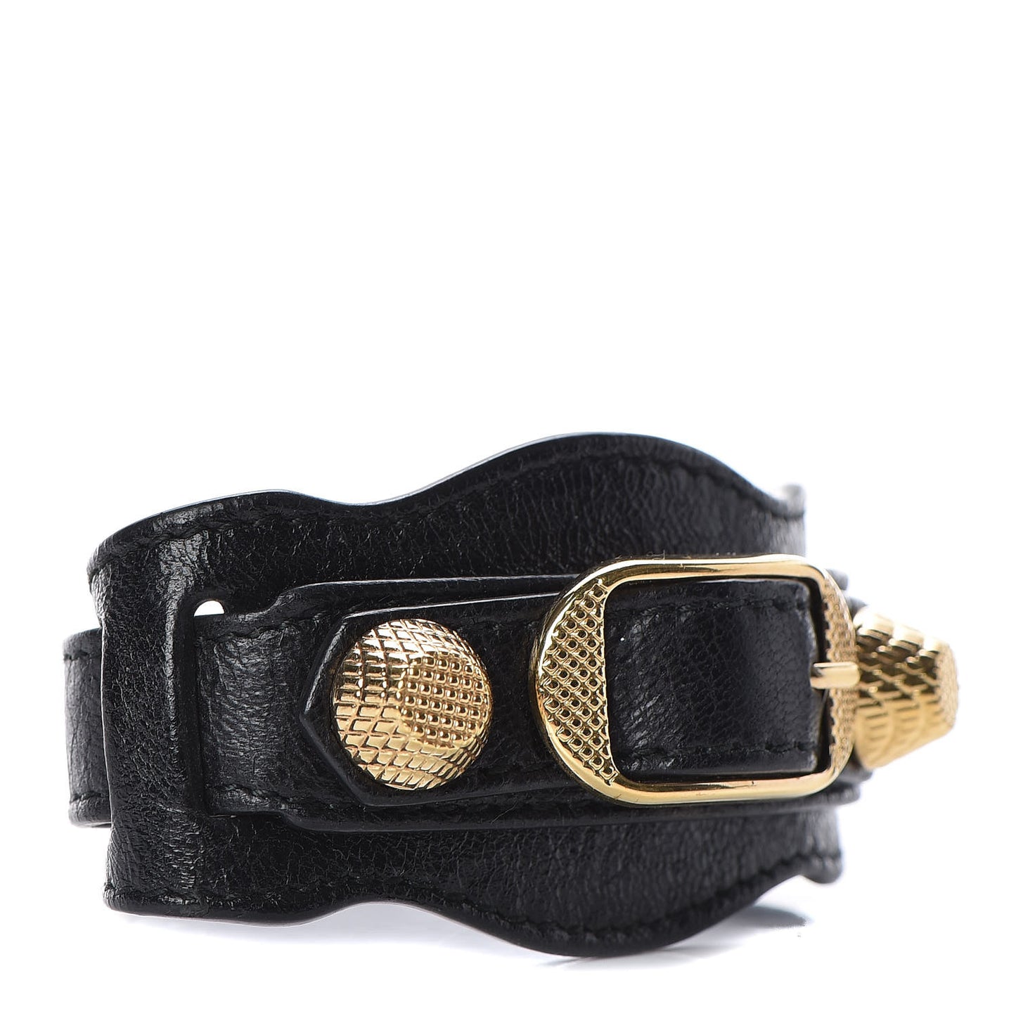 Agneau Arena Giant 12 Gold Hardware M Bracelet Black