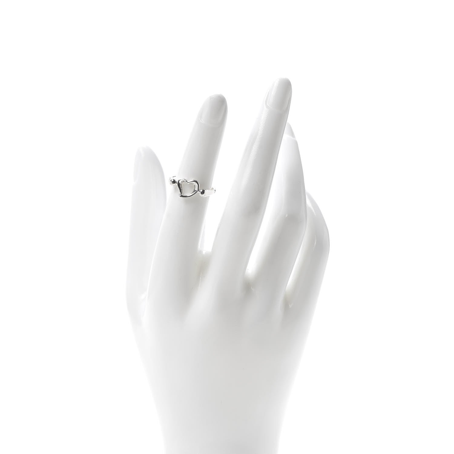 Tiffany Sterling Silver Elsa Peretti Open Heart Ring 49 5 2 of 5