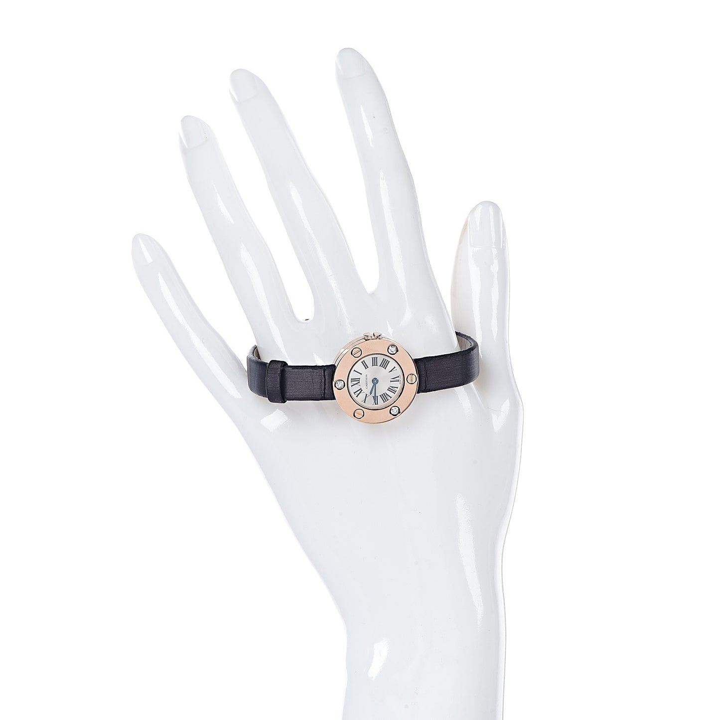 18K Pink Gold Satin Diamond 23mm Love Quartz Watch
