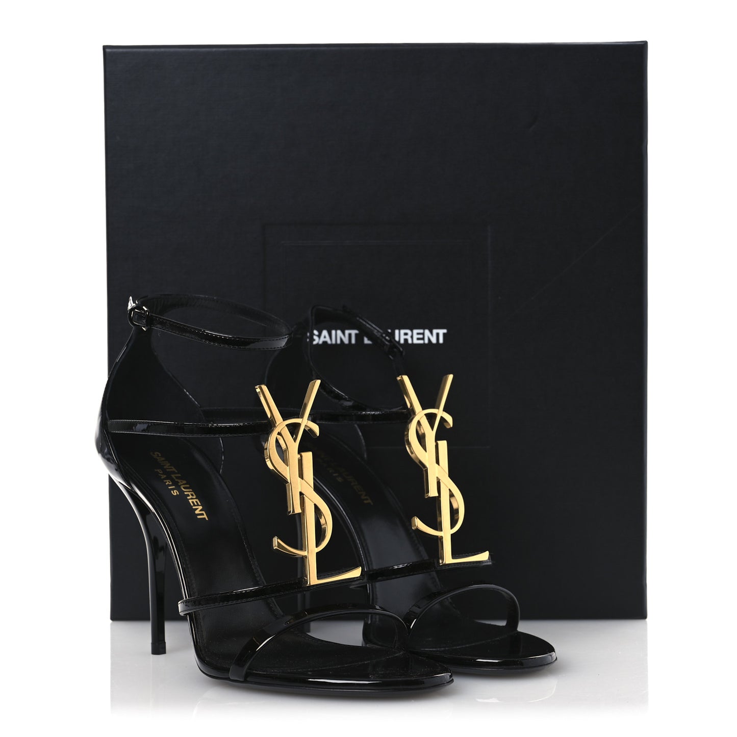 Patent Cassandra 100 Ankle Strap Sandals 38.5 Black