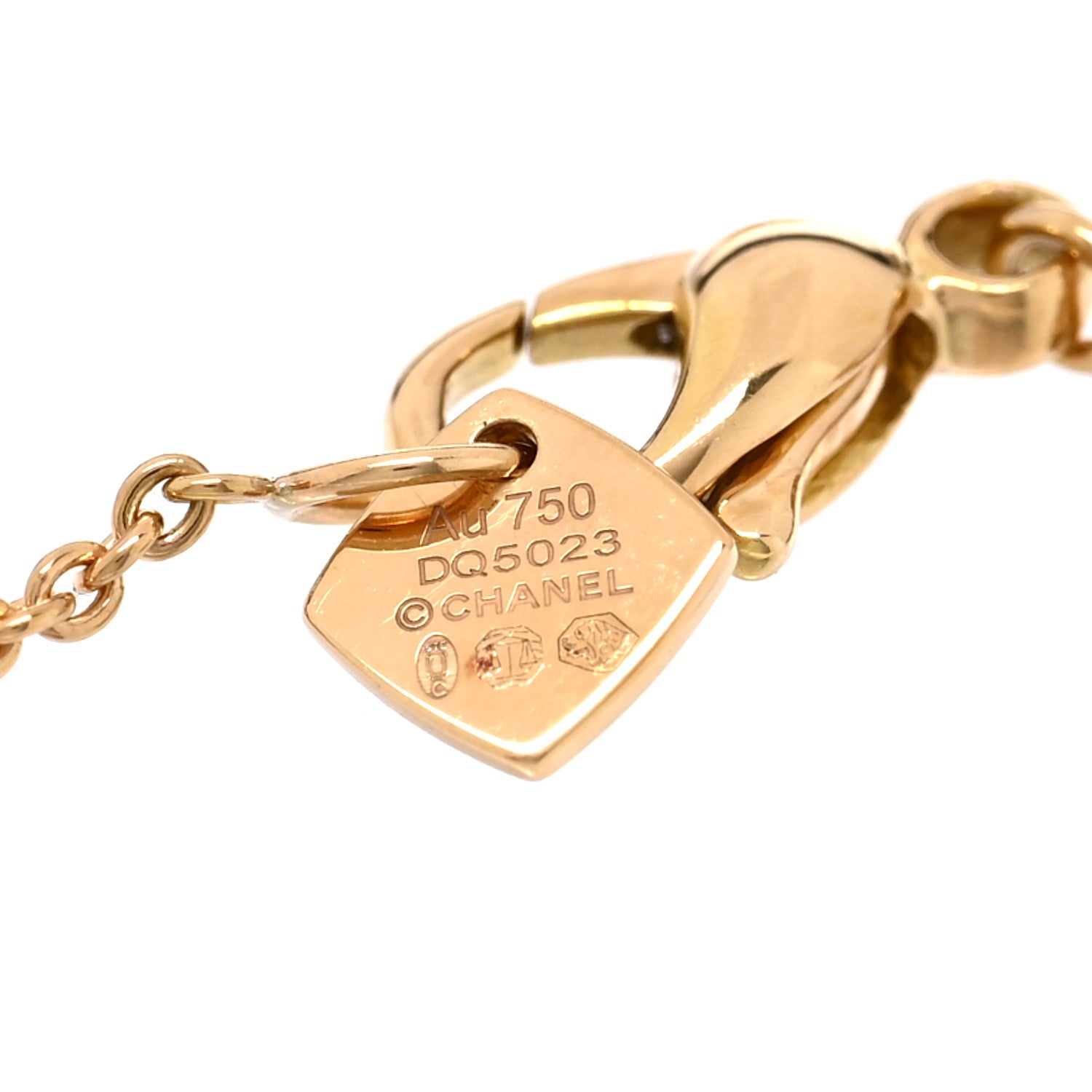 Chanel 18K Yellow Gold Diamond Coco Crush Station Bracelet 4 of 5