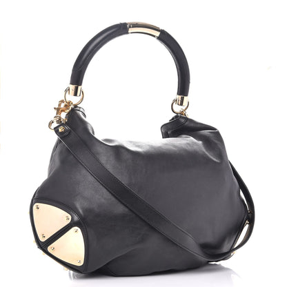 Gucci Calfskin Large Indy Top Handle Hobo Black 4 of 8