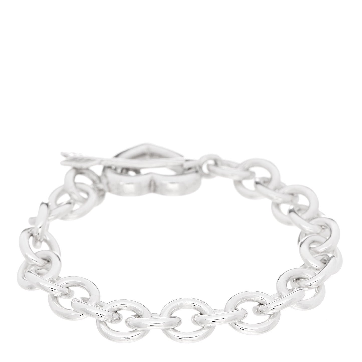 Sterling Silver Heart and Arrow Toggle Bracelet