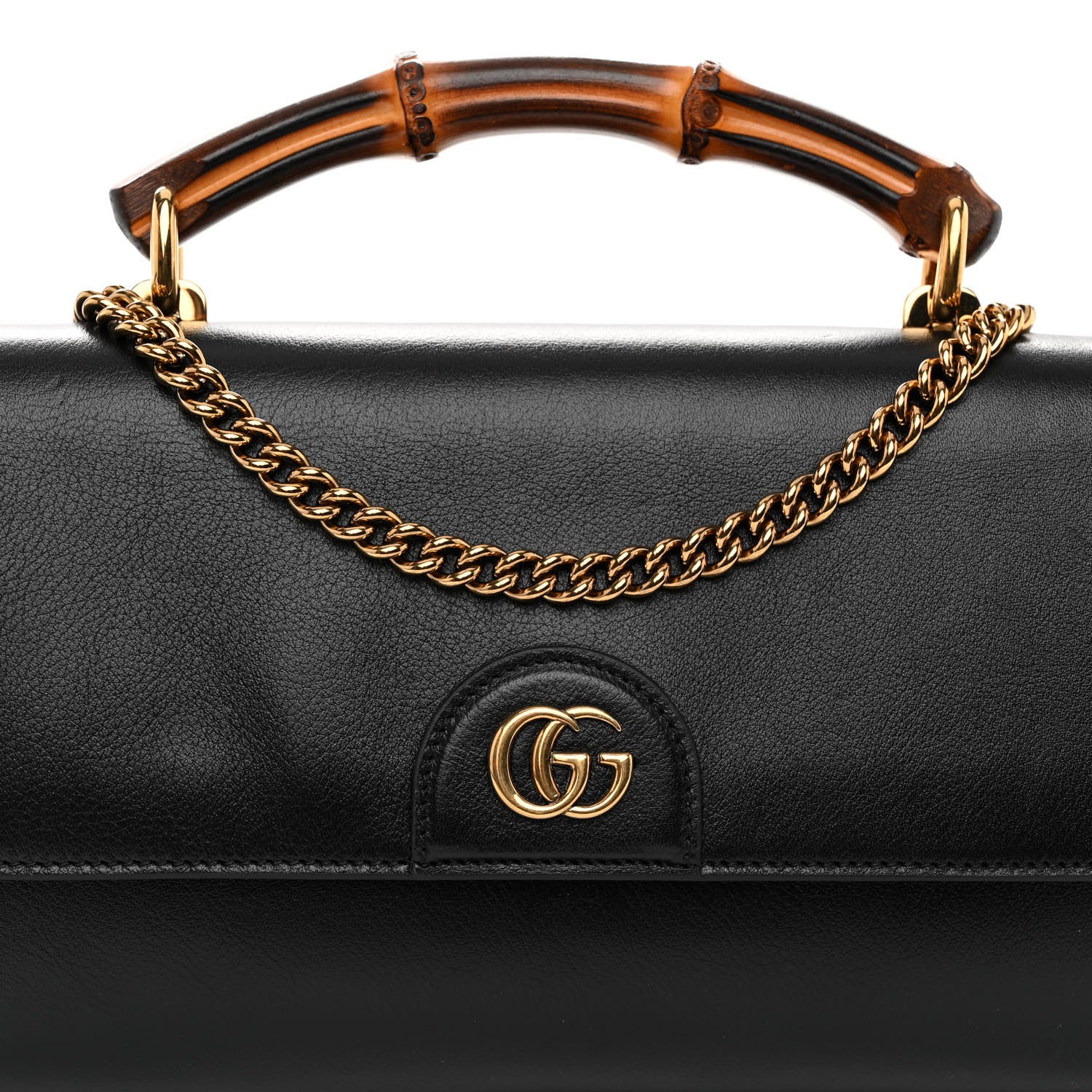 Gucci Wonka Grain Calfskin Mini Diana Bamboo Top Handle Shoulder Bag Black 7 of 9