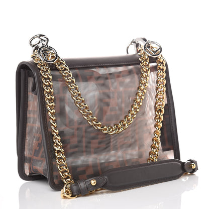 Fendi Mesh Vitello Century F is Fendi FF 1974 Small Kan I Shoulder Bag Marrone Black Ebano 3 of 10