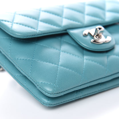 Chanel Lambskin Quilted Mini Flap Crossbody Bag Turquoise 8 of 16