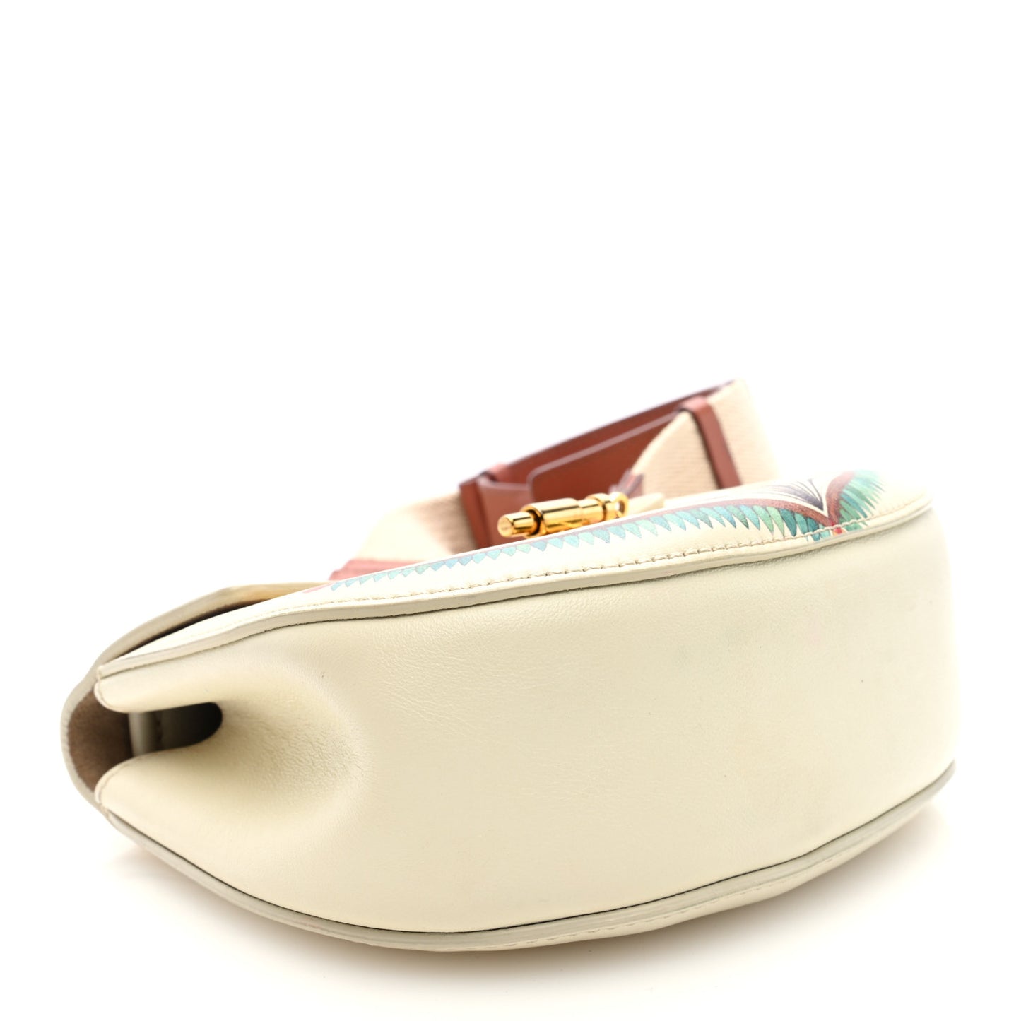 Calfskin Printed Mini Drew Bi-Color Shoulder Bag Light Multicolor