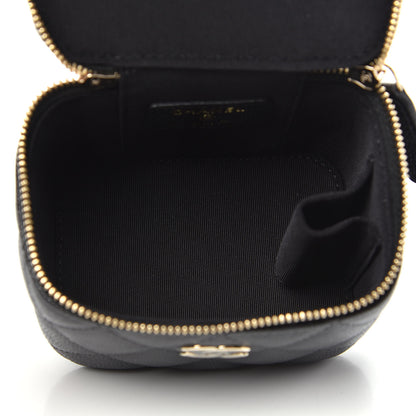 Chanel Caviar Quilted Mini Pearl On Top Vanity Case With Chain Black 5 of 10