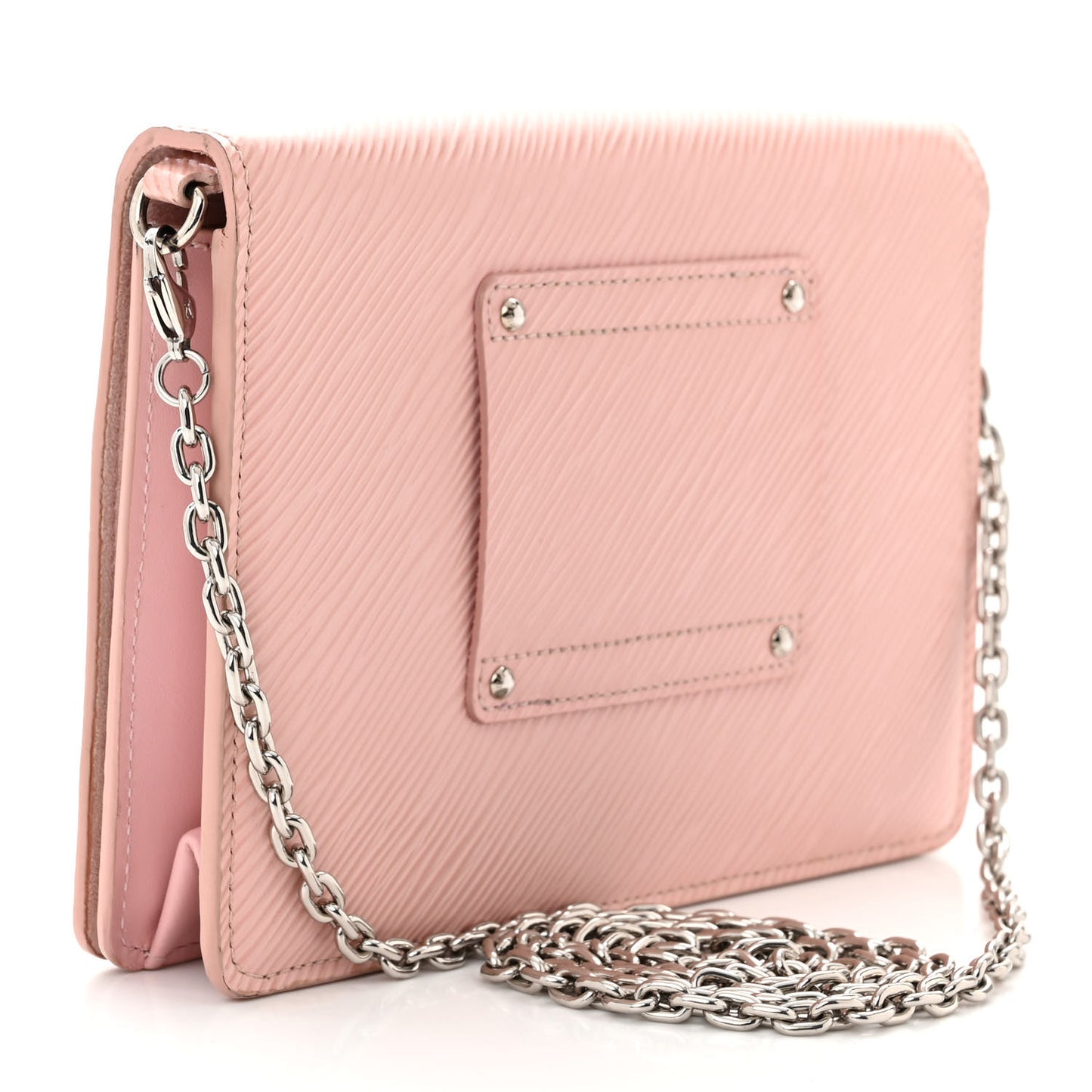Epi Twist Belt Chain Wallet Rose Ballerine