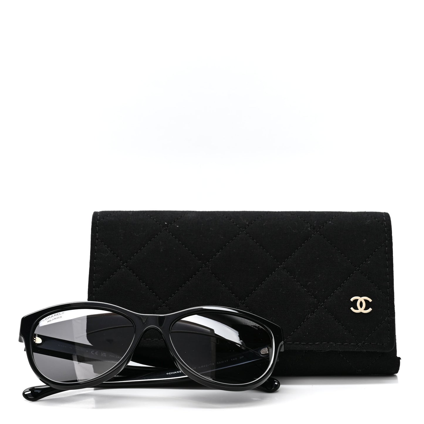 Acetate Pantos Logo Polarized Sunglasses 5458 Black