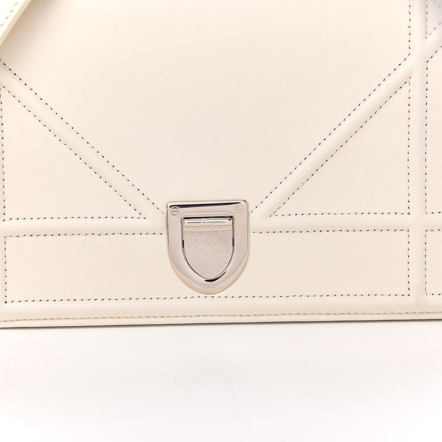 Lambskin Small Diorama Flap Bag Off White