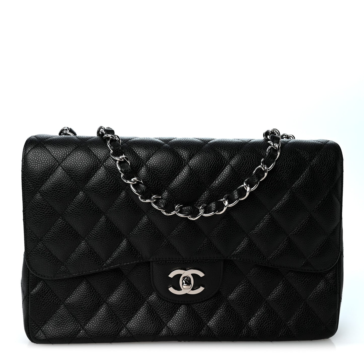 Caviar Quilted Jumbo Single Flap Black
