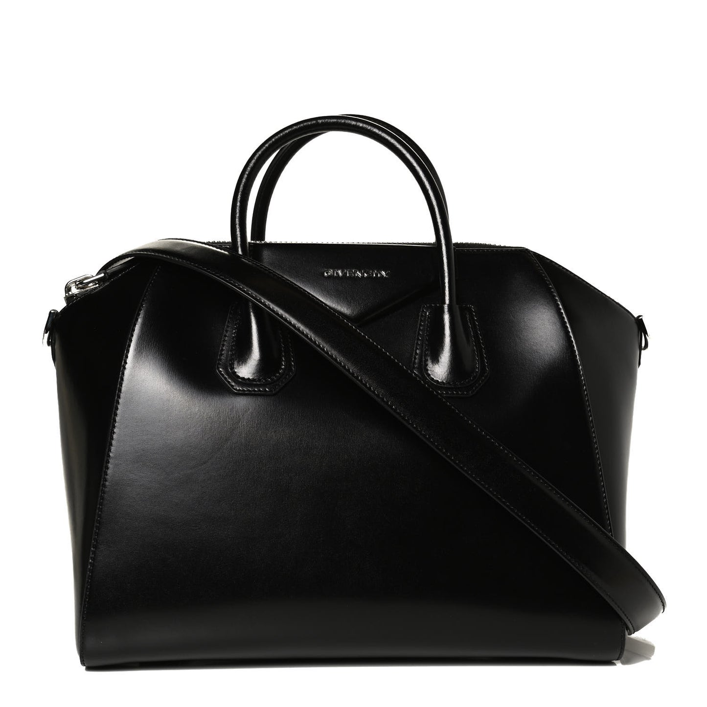 Shiny Lord Calfskin Medium Antigona Black