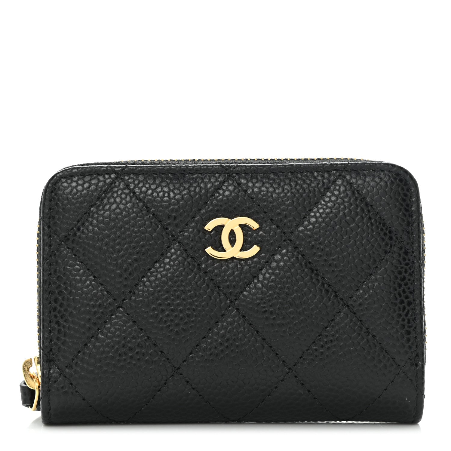 Chanel Caviar Quilted Zip Coin Purse Black 1 of 10