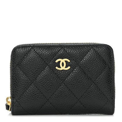 Chanel Caviar Quilted Zip Coin Purse Black 1 of 10