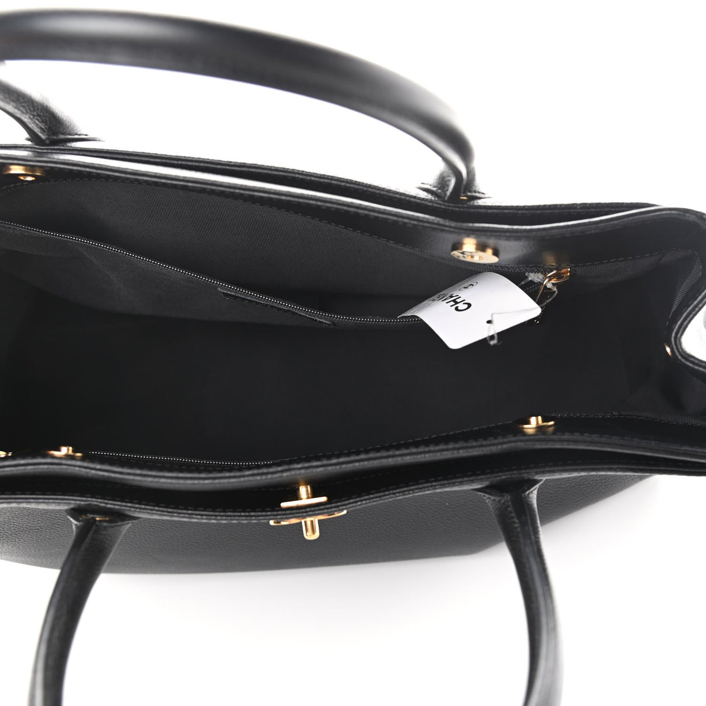 Calfskin Cerf Executive Shopper Tote Black