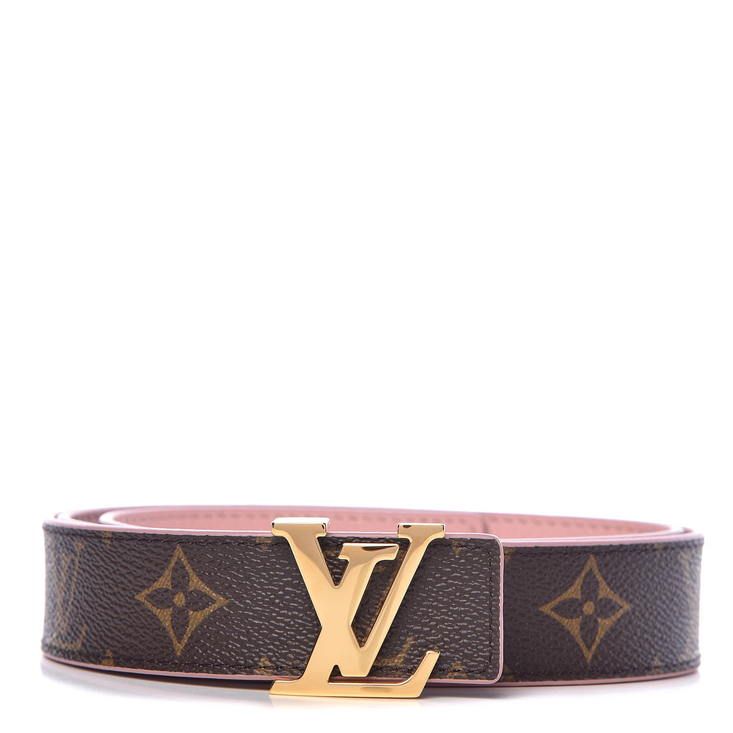 Louis Vuitton Calfskin Monogram 30mm LV Initiales Reversible Belt 85 34 Rose Ballerine 1 of 5