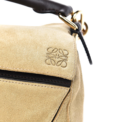 Loewe Suede Medium Puzzle Bag Gold 14 of 16