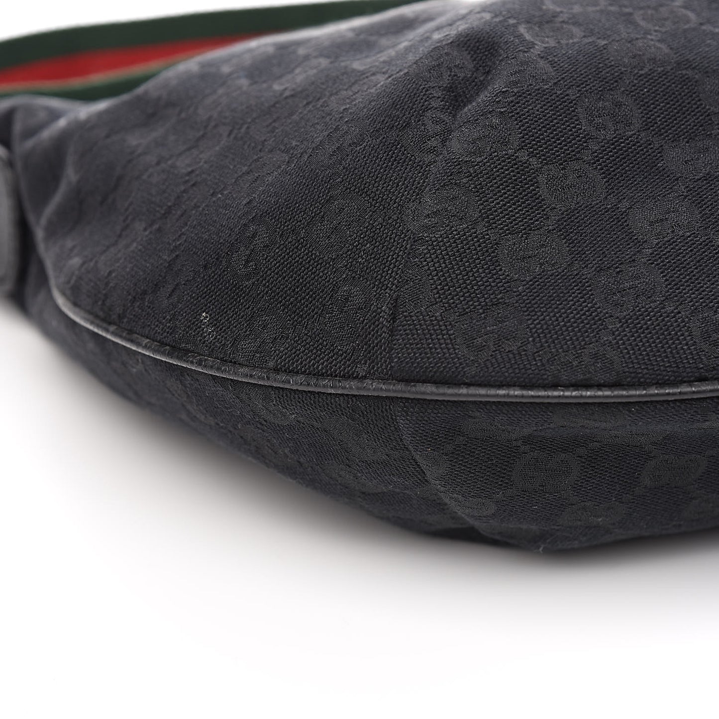 Monogram Web Medium Half Moon Hobo Black
