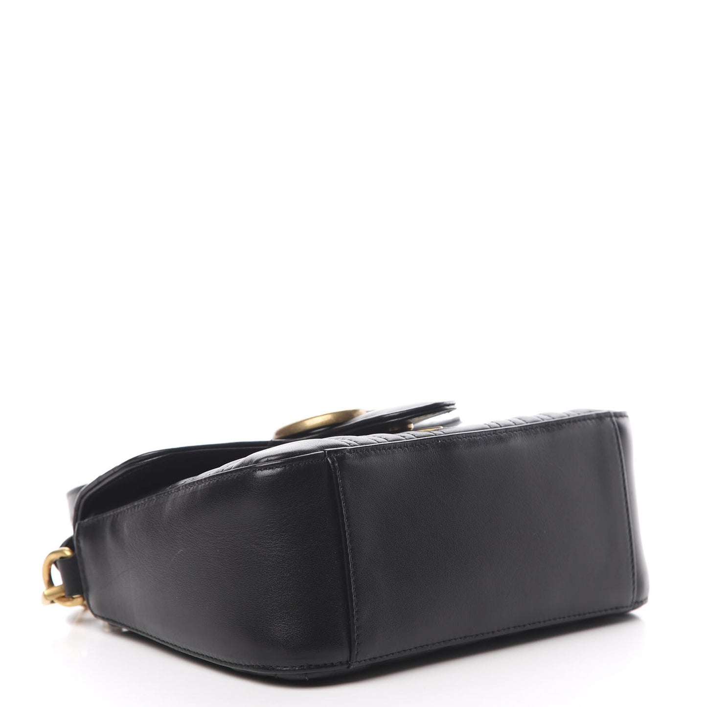 Calfskin Matelasse Mini GG Marmont Top Handle Shoulder Bag Black