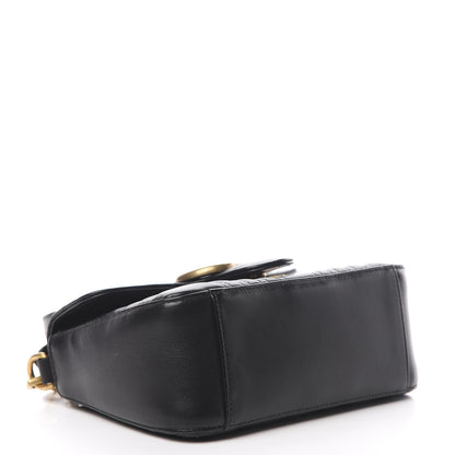 Gucci Calfskin Matelasse Mini GG Marmont Top Handle Shoulder Bag Black 4 of 12