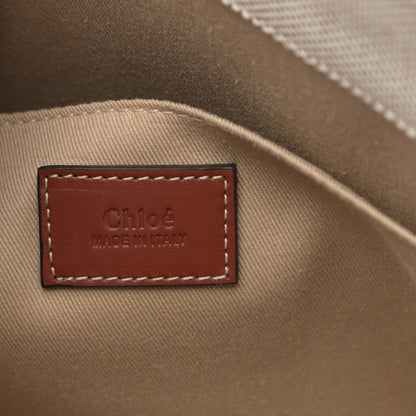 Chloe Cotton Calfskin Medium Woody Ribbon Tote White Brown 6 of 12