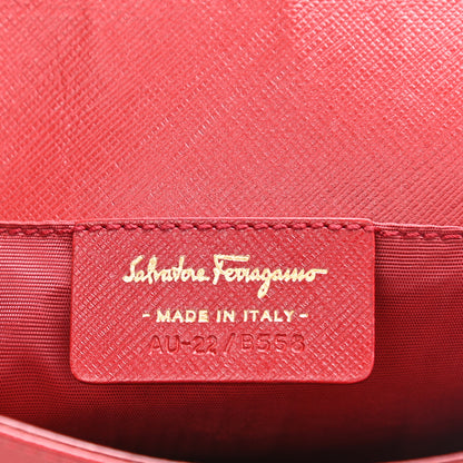 Salvatore Ferragamo Hammered Calfskin Mini Miss Vara Bow Chain Bag Red 6 of 9