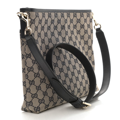 Gucci GG Supreme Monogram Web Flat Messenger Bag Navy 3 of 8