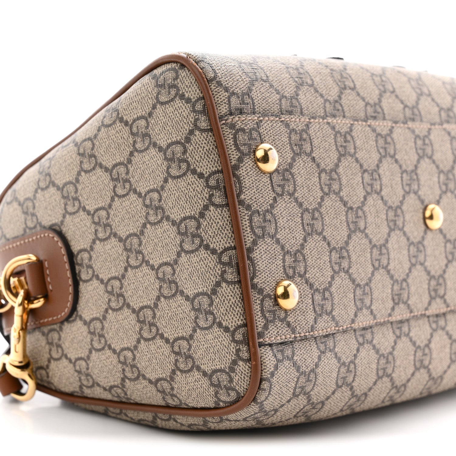 Gucci GG Supreme Monogram Floral Embroidered Small Boston Brown 9 of 12
