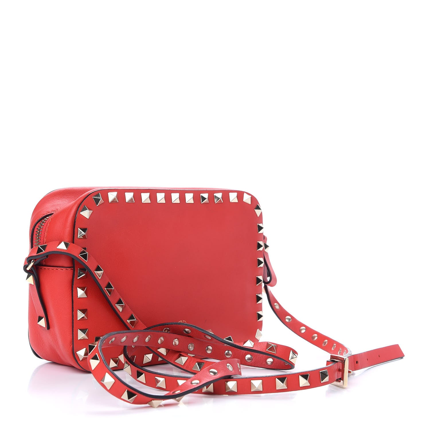 Valentino Garavani Calfskin Rockstud Camera Crossbody Bag Deep Orange 3 of 8